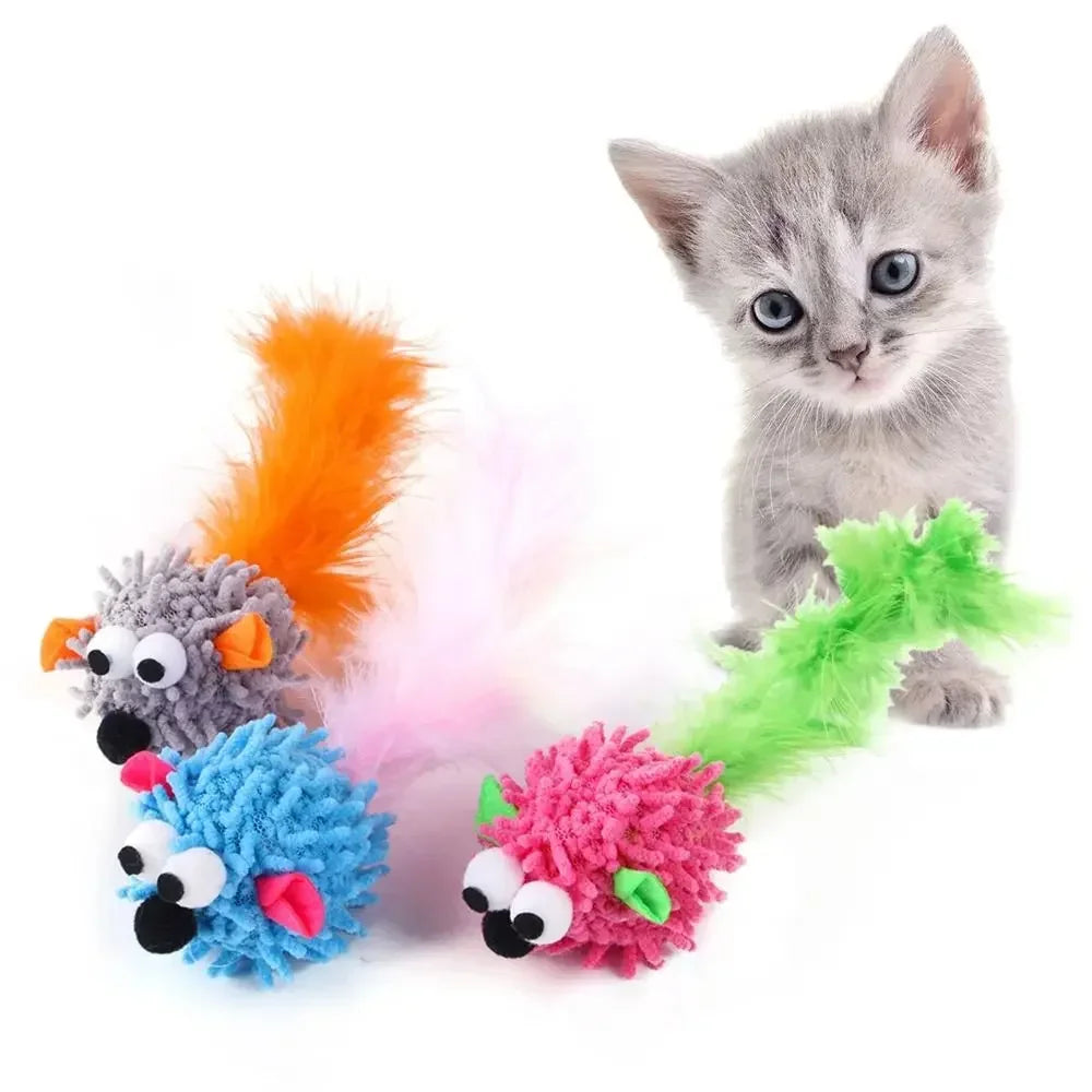 Souris en Peluche pour Chat – Jouet Interactif 16 cm