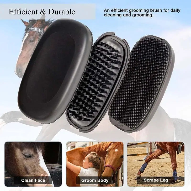 Brosse de massage et épilation pour cheval