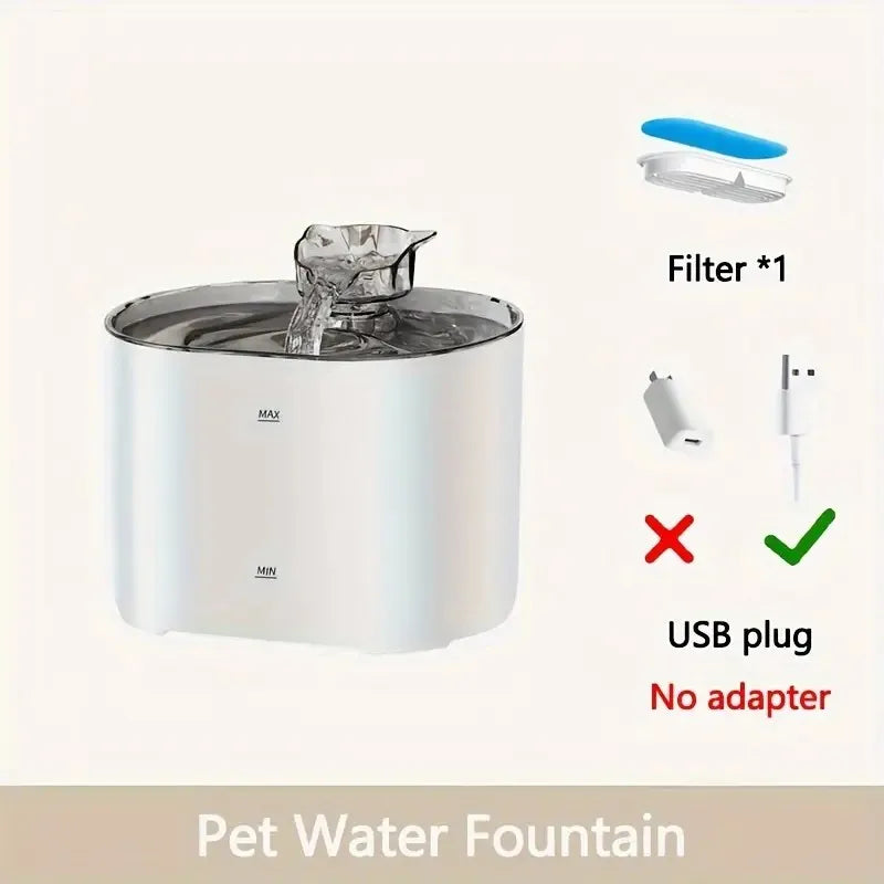 2,2 L/74 oz kattenwaterfontein, ultrastil, met tuit in de vorm van een kat, ideaal voor binnenkatten.