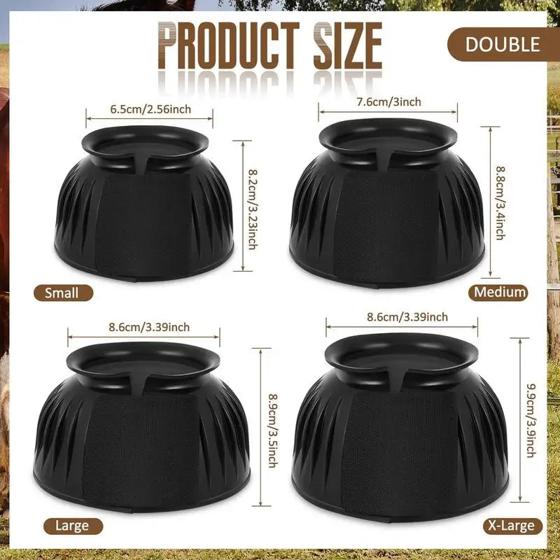 Bottes de cloche en caoutchouc pour cheval – Protection des sabots (lot de 2)