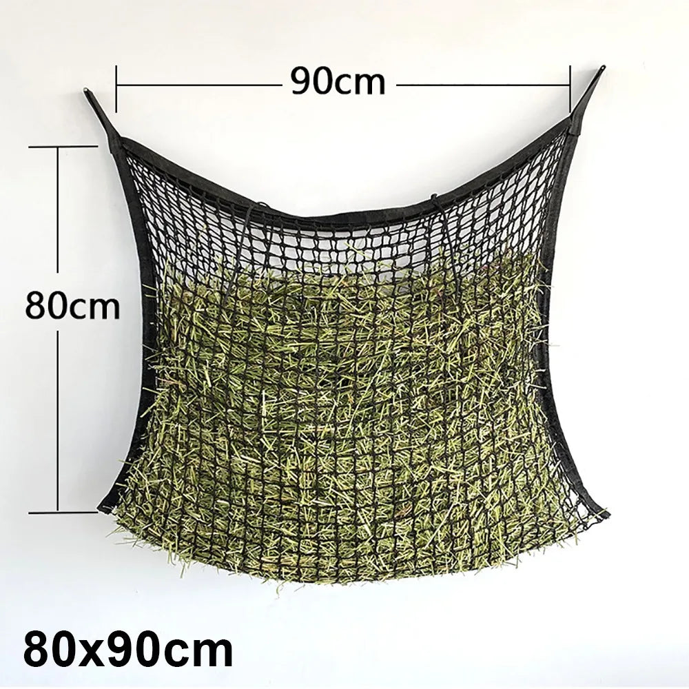 1 stuk nieuwe slowfeed hooinet hangend 80x90cm paardenhooinet grote capaciteit hooivoederzak voor paarden geiten schapen