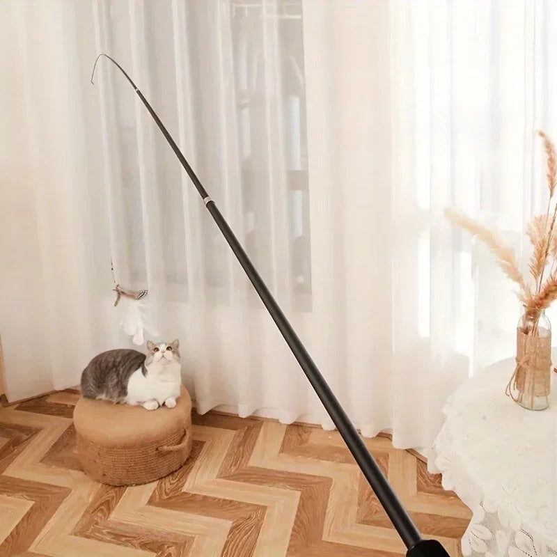Canne à Pêche Télescopique pour Chat – 4 Sections, Métal