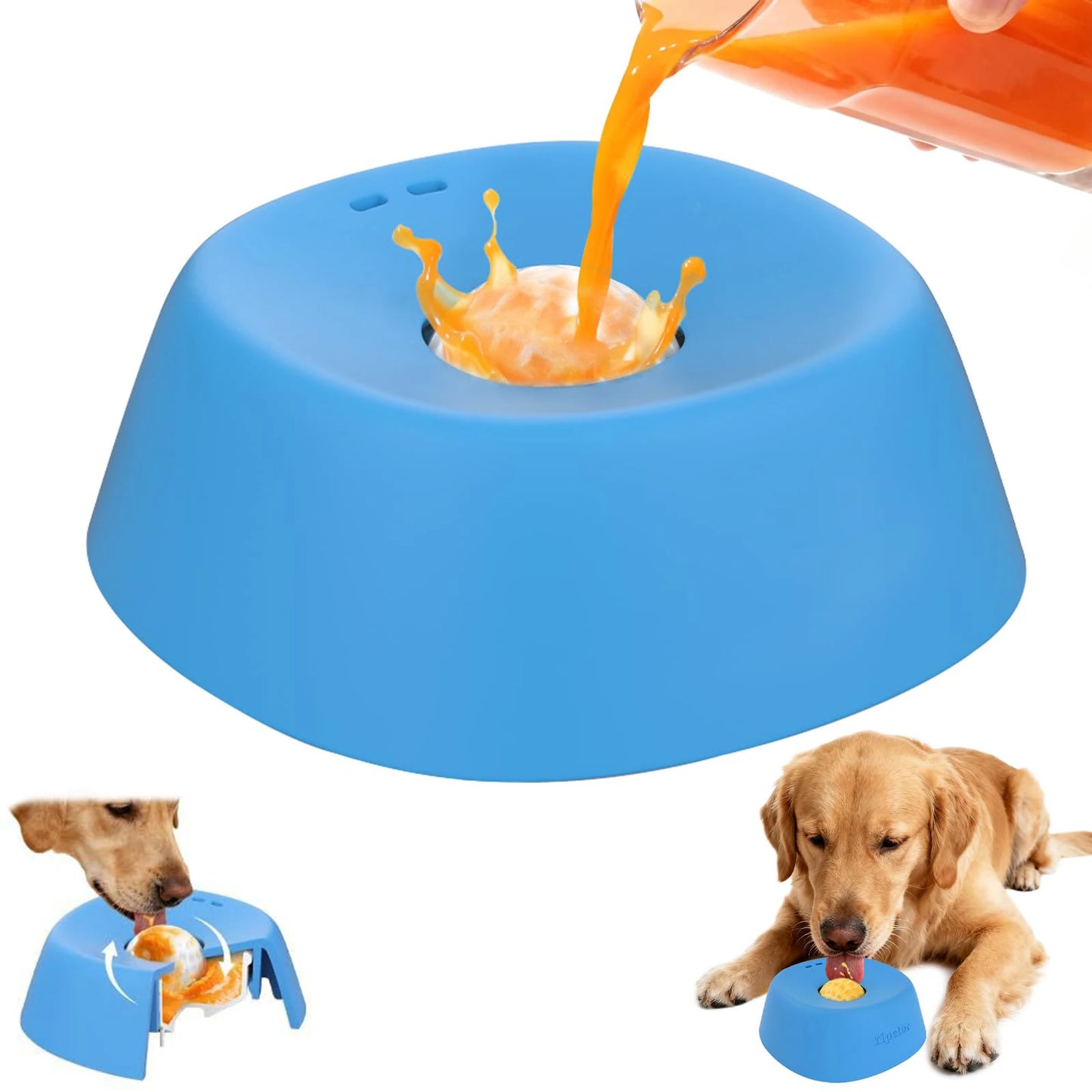 Hondenlikmat met langzame voerbak, antislip, uitneembare en gemakkelijk te reinigen siliconen kom, voor natvoer en bottenbouillon.