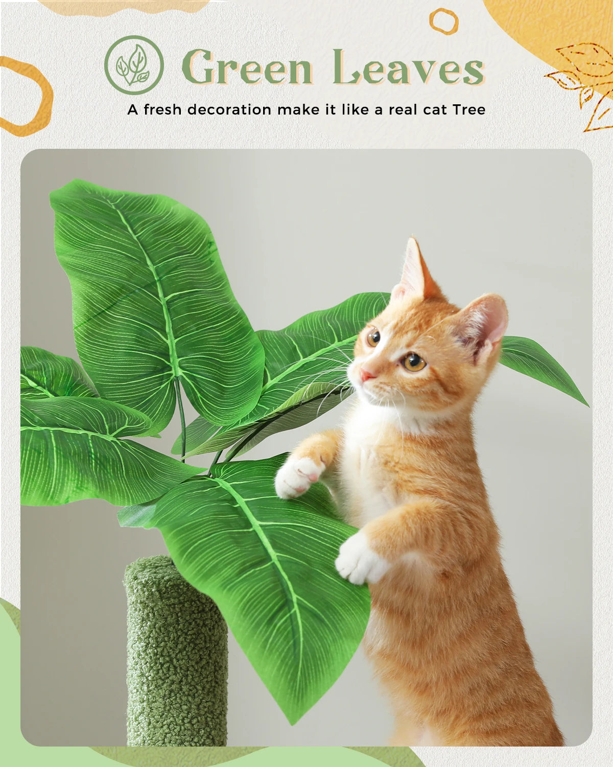 Arbre à Chat PETEPELA Design Cactus – 4 Niveaux, Griffoirs Sisal, Cabane & Perchoir, 135 cm