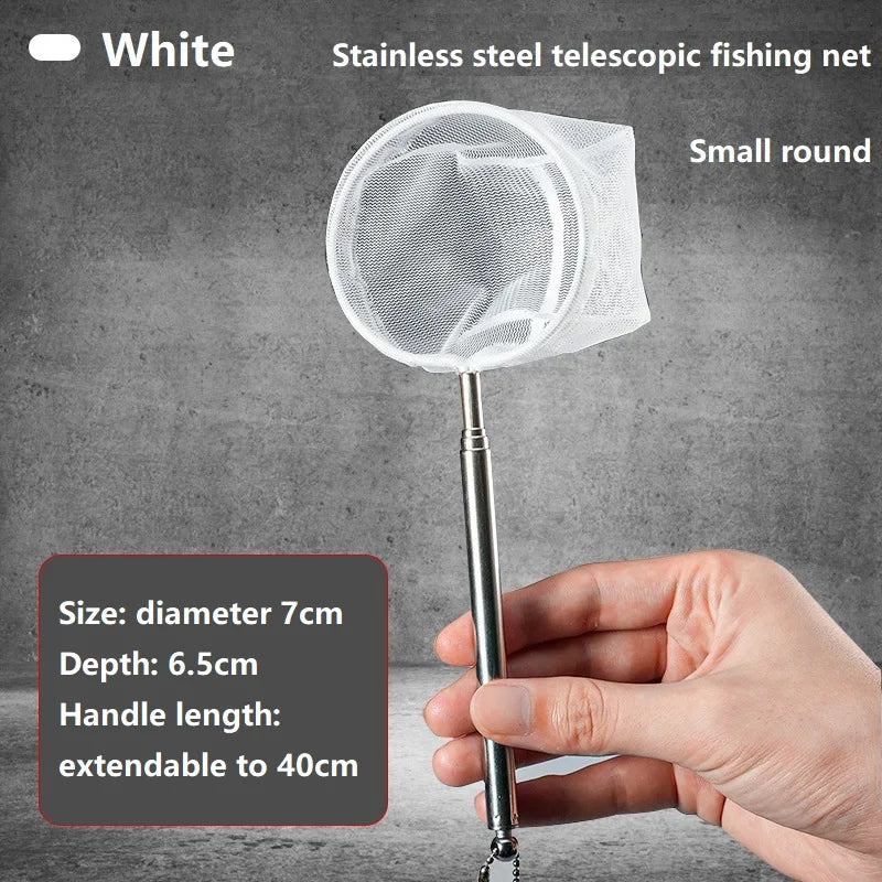 Épuisette à Manche Extensible pour Aquarium – Carrée ou Ronde, S / L, Poissons & Crevettes