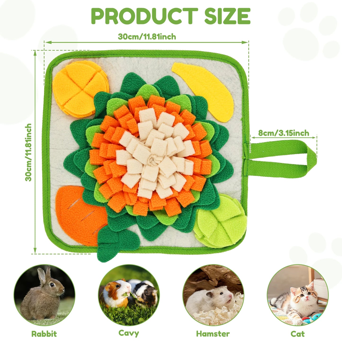 Tapis de Fouille pour Lapin & Petits Animaux – Jouet d'Alimentation Interactif