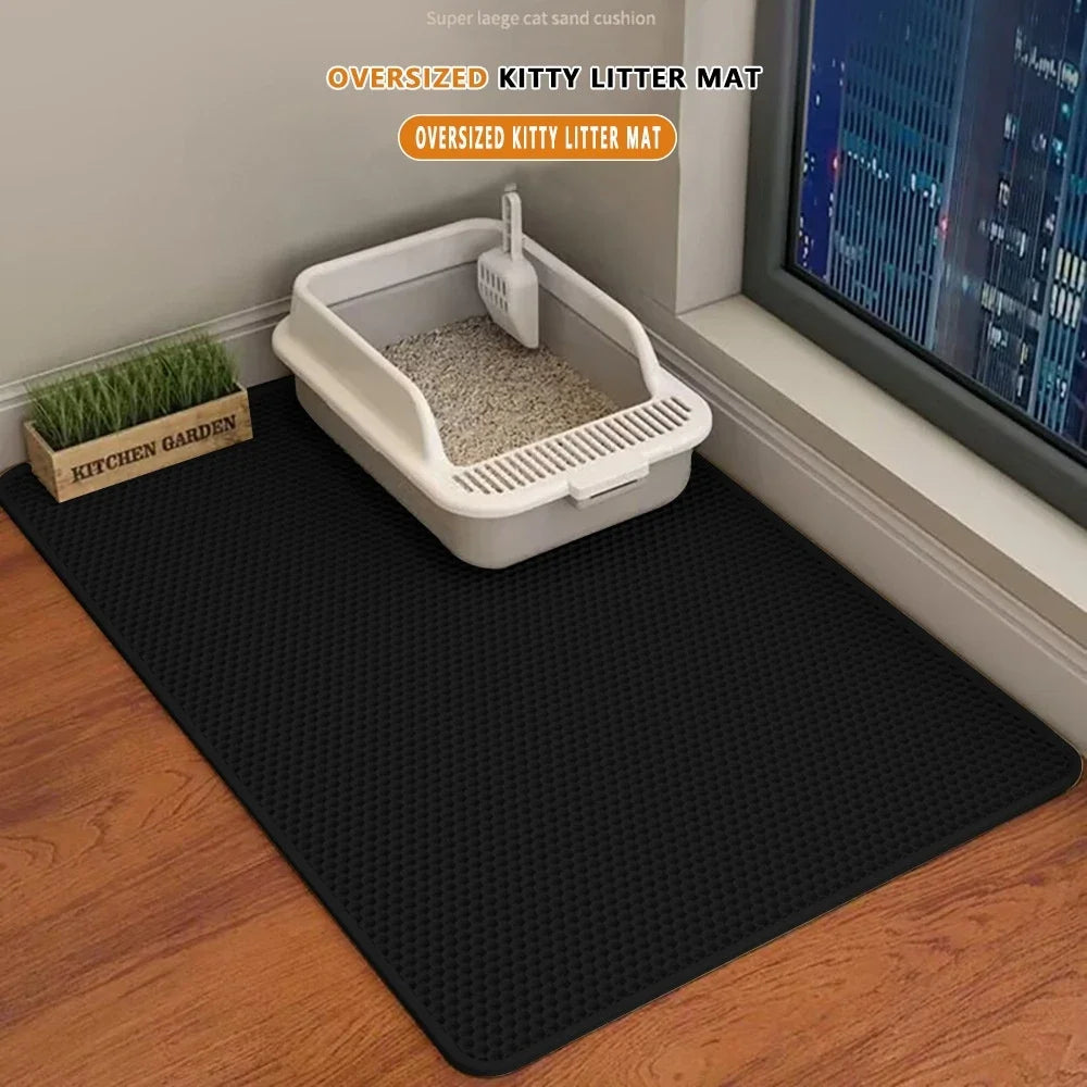 Tapis de Litière pour Chat – 2 Couches, Imperméable & Antidérapant