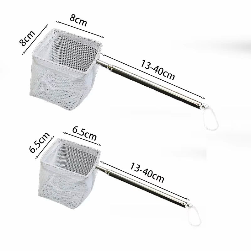 Épuisette pour Aquarium avec Manche Télescopique & Ventouse – Anti-Rouille, S / L