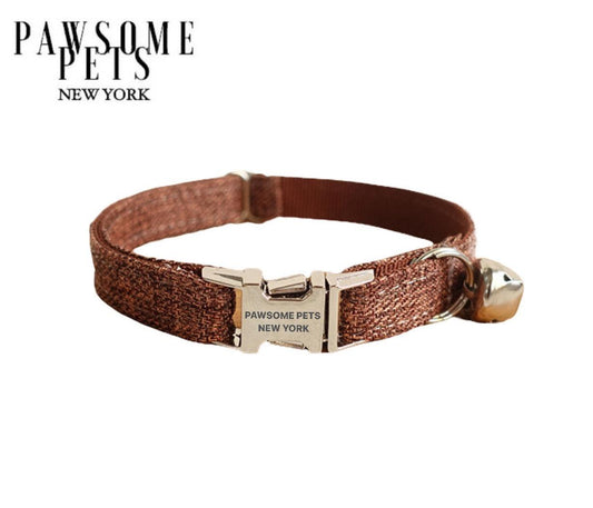COLLIER POUR PETIT CHIEN ET CHAT - MARRON CHÂTAIN