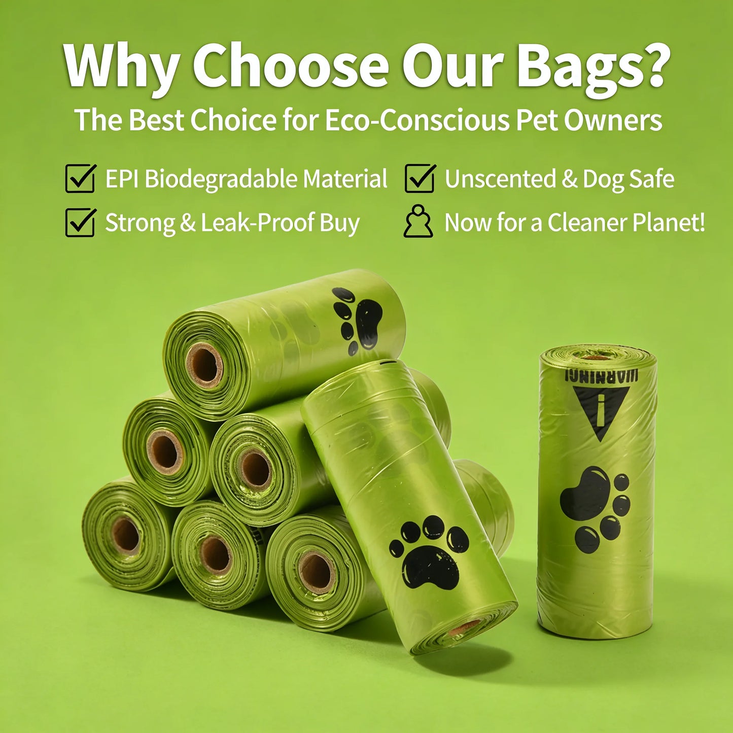 Sacs à Déjections Canines Écologiques – Extra Épais, Anti-Fuites & Sans Parfum