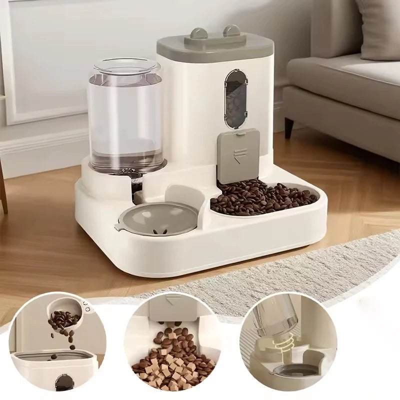 Gamelle & Abreuvoir 2-en-1 pour Chat & Chien – Séparation Sec/Humide