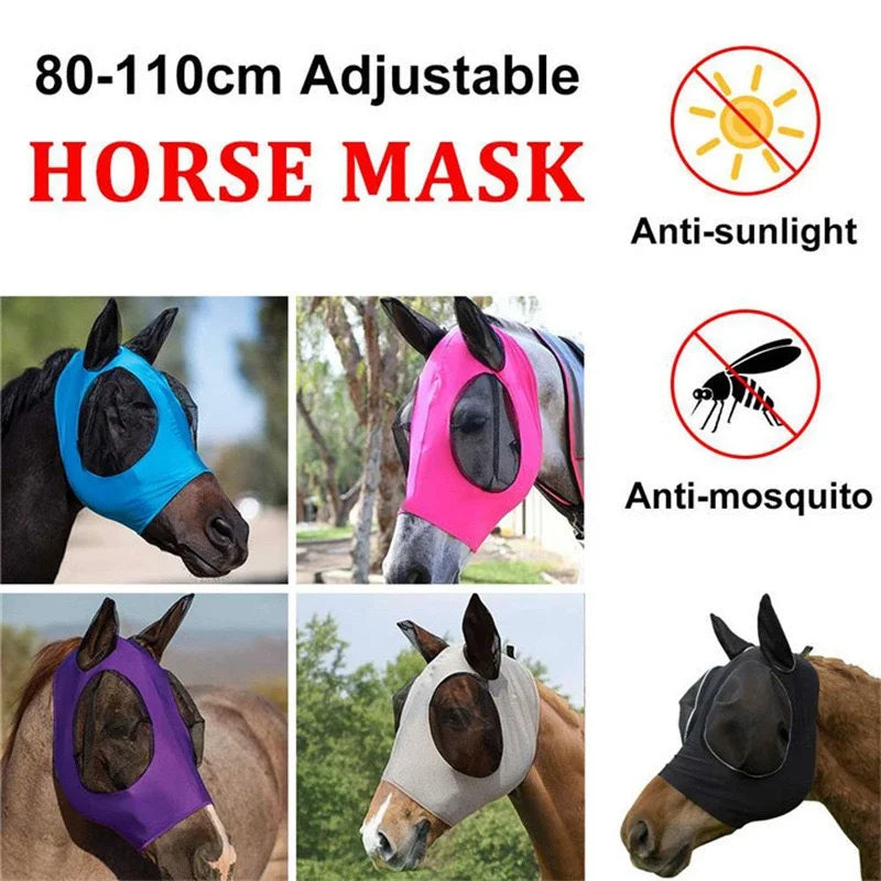Cagoule anti-moustiques respirante pour cheval – 6 coloris