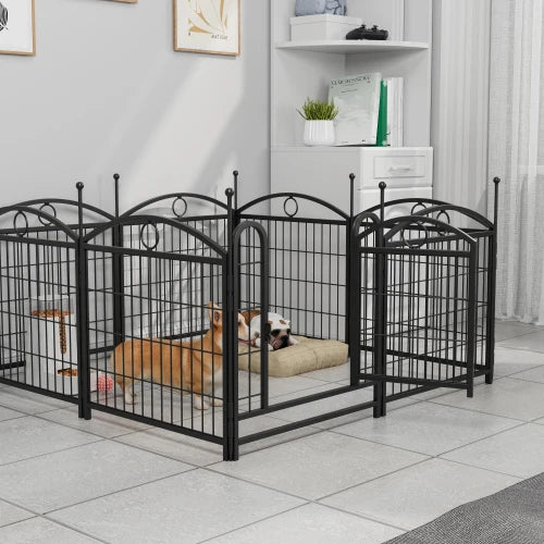 Parc d'Exercice en Métal pour Chien & Chiot | Intérieur & Extérieur avec Portes