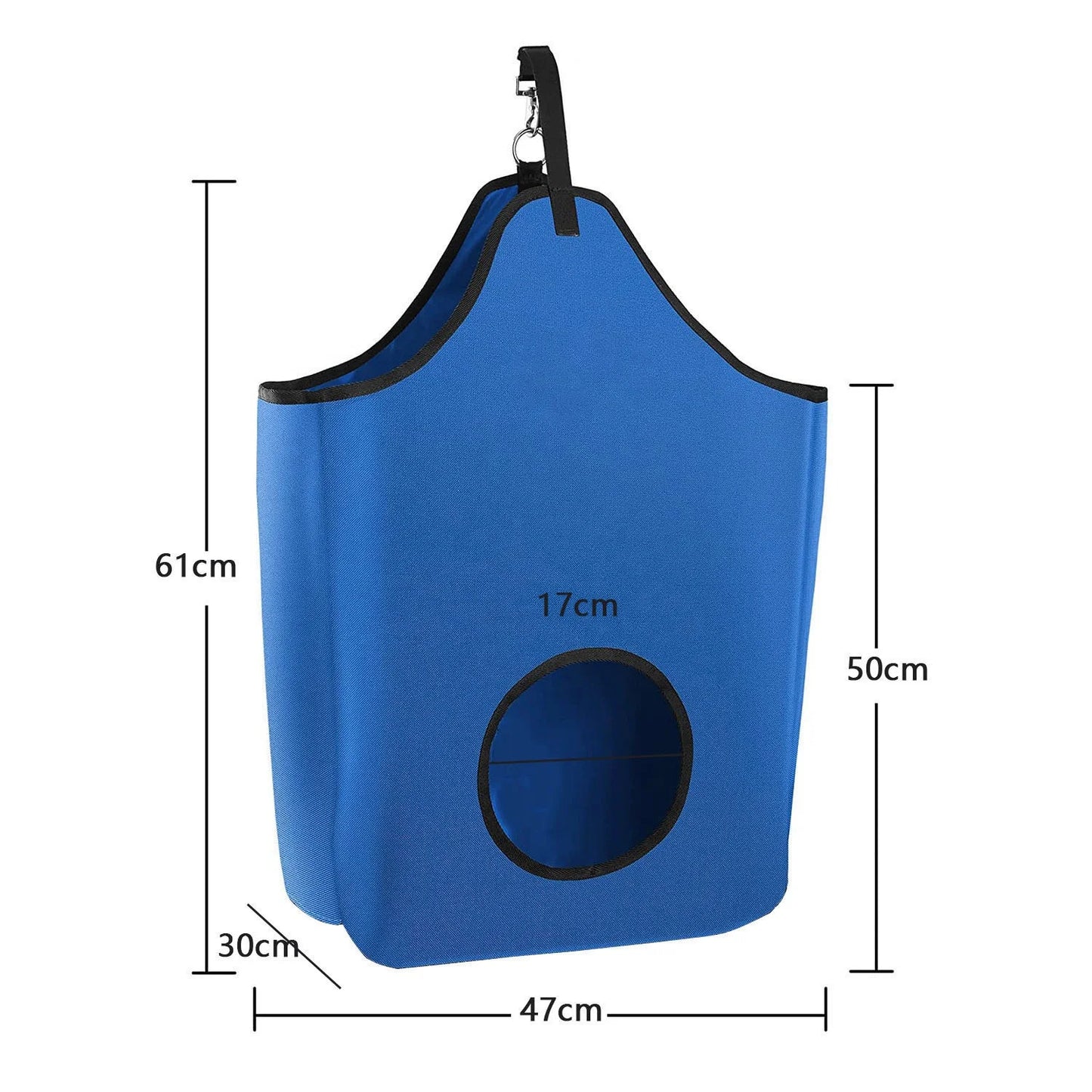 Equestrian 2024 hooinet voor paarden, verstevigde nylon onderkant met riemen, duurzaam PVC, elegante stiksels
