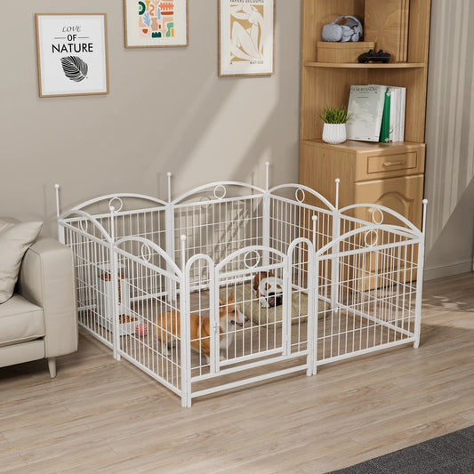 Parc d'Exercice en Métal pour Chien & Chiot | Intérieur & Extérieur avec Portes