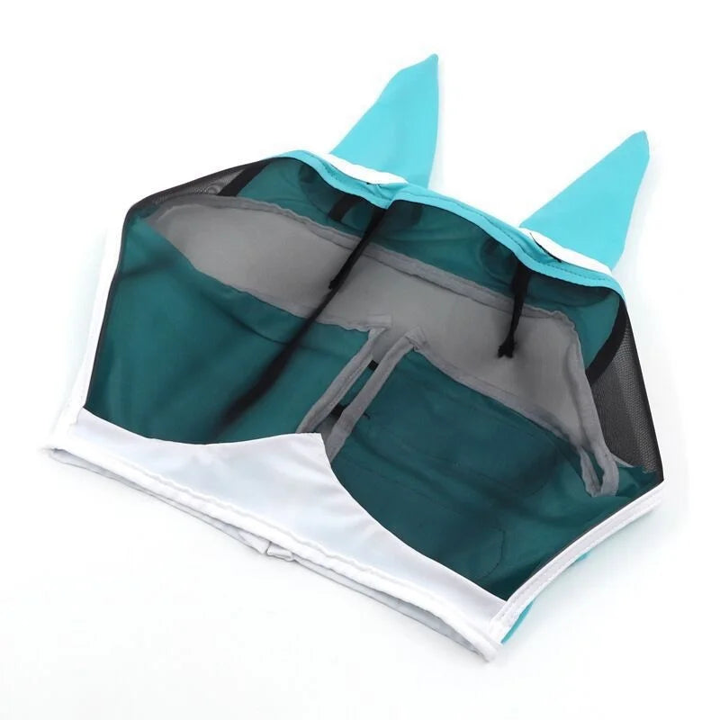 Elastisch gezichtsmasker met patroon, muggenbescherming, ademende bivakmuts met geïntegreerd muggennet.