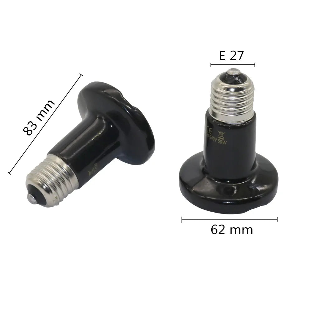 Ampoule Chauffante Céramique pour Reptiles – E27, 25W à 100W
