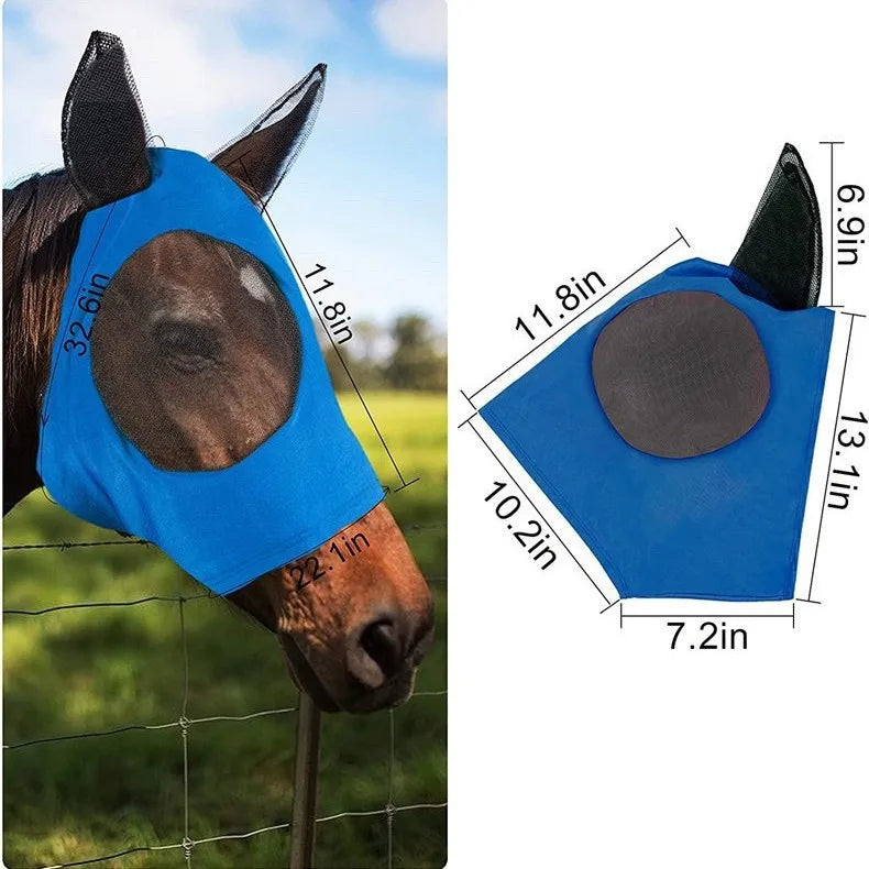 Cagoule anti-moustiques respirante pour cheval – 6 coloris