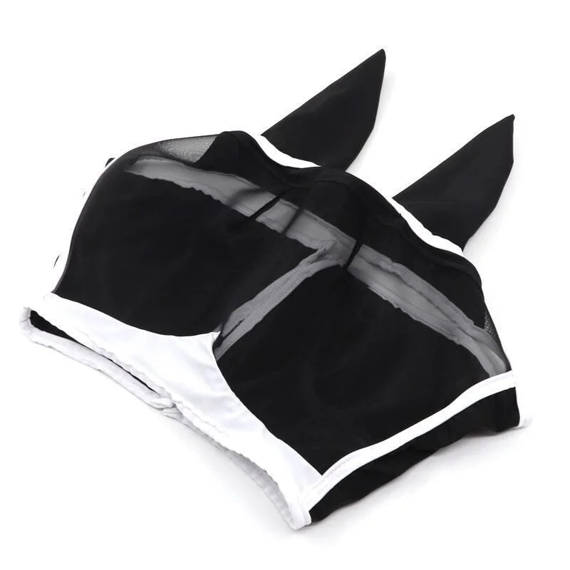 Elastisch gezichtsmasker met patroon, muggenbescherming, ademende bivakmuts met geïntegreerd muggennet.