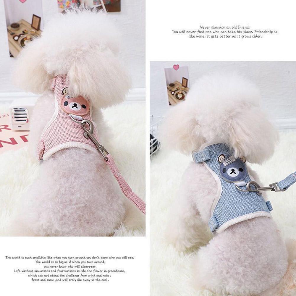 Joli petit gilet pour animaux de compagnie, sangle de poitrine, laisse pour chien, corde de Traction, marche, chien, chat, lapin, harnais, collier de caniche, accessoires pour chiens