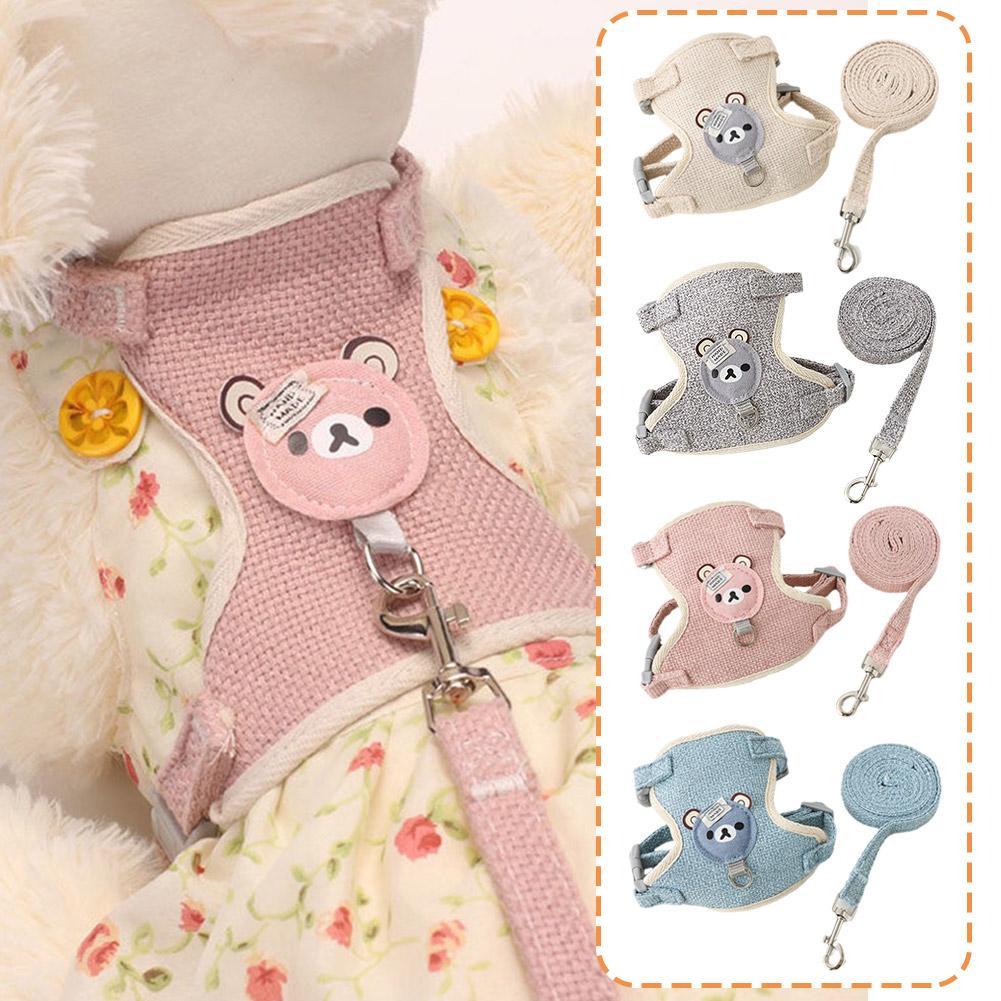 Joli petit gilet pour animaux de compagnie, sangle de poitrine, laisse pour chien, corde de Traction, marche, chien, chat, lapin, harnais, collier de caniche, accessoires pour chiens