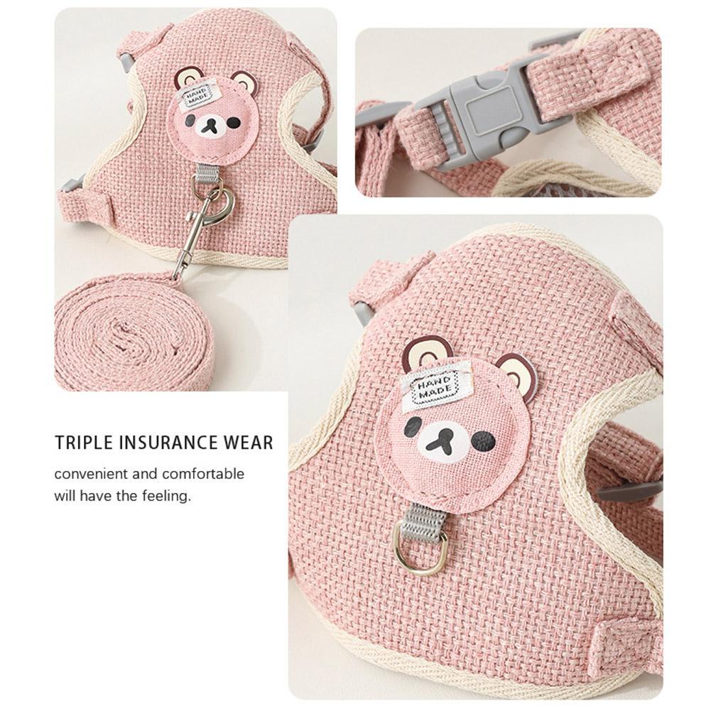 Joli petit gilet pour animaux de compagnie, sangle de poitrine, laisse pour chien, corde de Traction, marche, chien, chat, lapin, harnais, collier de caniche, accessoires pour chiens