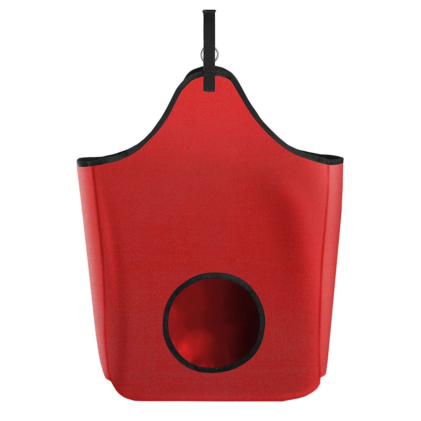 Equestrian 2024 hooinet voor paarden, verstevigde nylon onderkant met riemen, duurzaam PVC, elegante stiksels