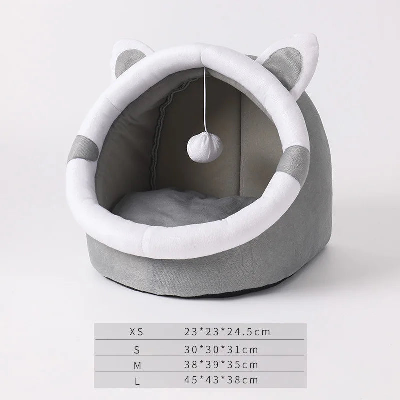 Nid semi-fermé à oreilles pour chat — Douillet & écologique