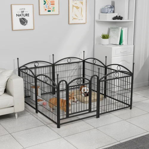 Parc d'Exercice en Métal pour Chien & Chiot | Intérieur & Extérieur avec Portes