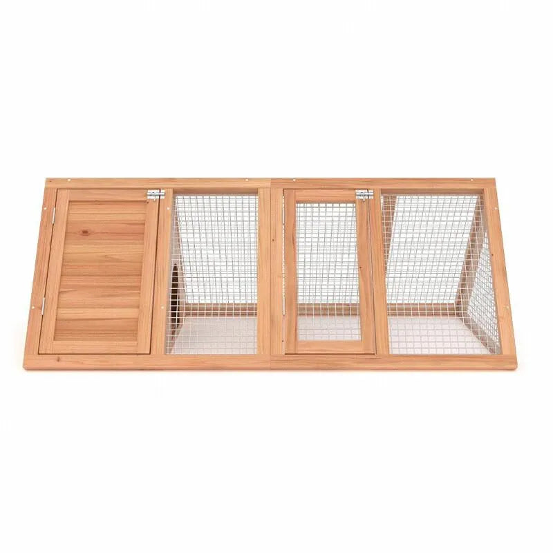 Cage triangulaire en bois pour lapin — extérieur