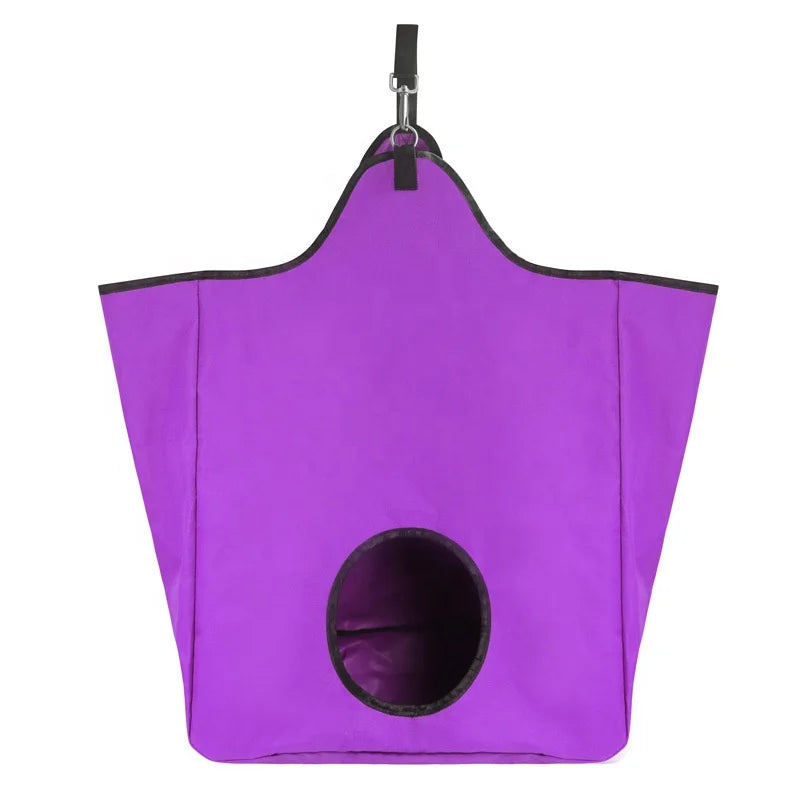 Equestrian 2024 hooinet voor paarden, verstevigde nylon onderkant met riemen, duurzaam PVC, elegante stiksels