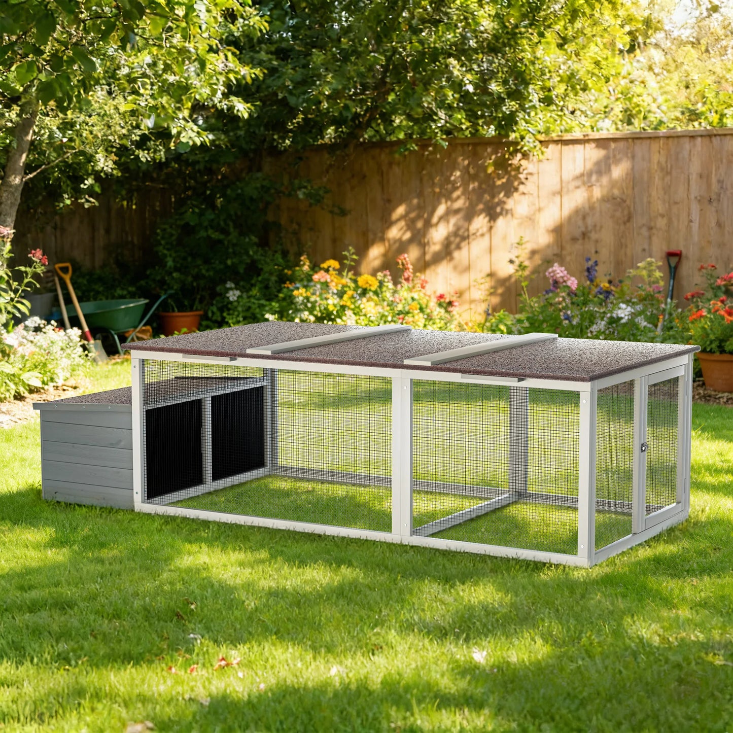 Poulailler en Bois Extérieur | Cage Sécurisée pour Poules, Lapins & Petits Animaux