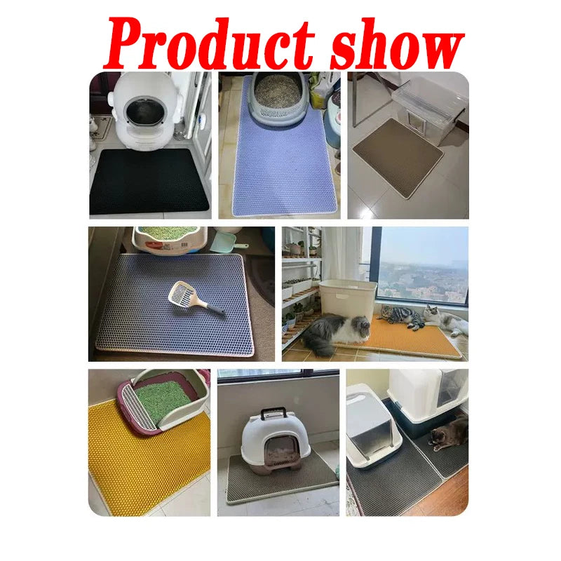 Grote kattenbakmat, waterdicht, voor huisdieren. Antislip dubbellaagse kattenbakmat. Huisdierenproduct.
