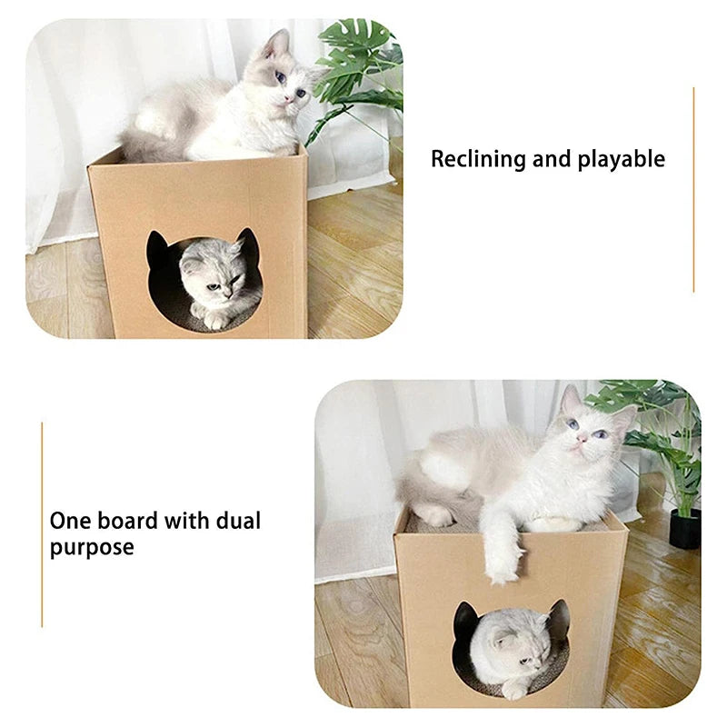 Maison Griffoir en Carton pour Chat & Lapin