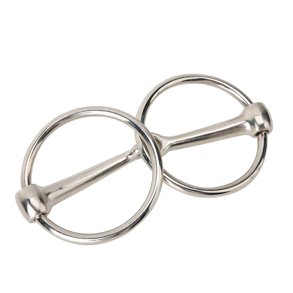 Mors snaffle à anneau en fer – Bouche articulée creuse pour cheval