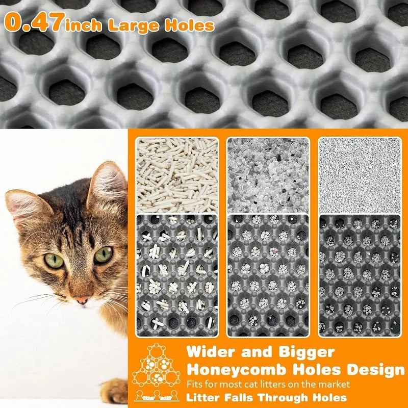 Grote kattenbakmat, waterdicht, voor huisdieren. Antislip dubbellaagse kattenbakmat. Huisdierenproduct.