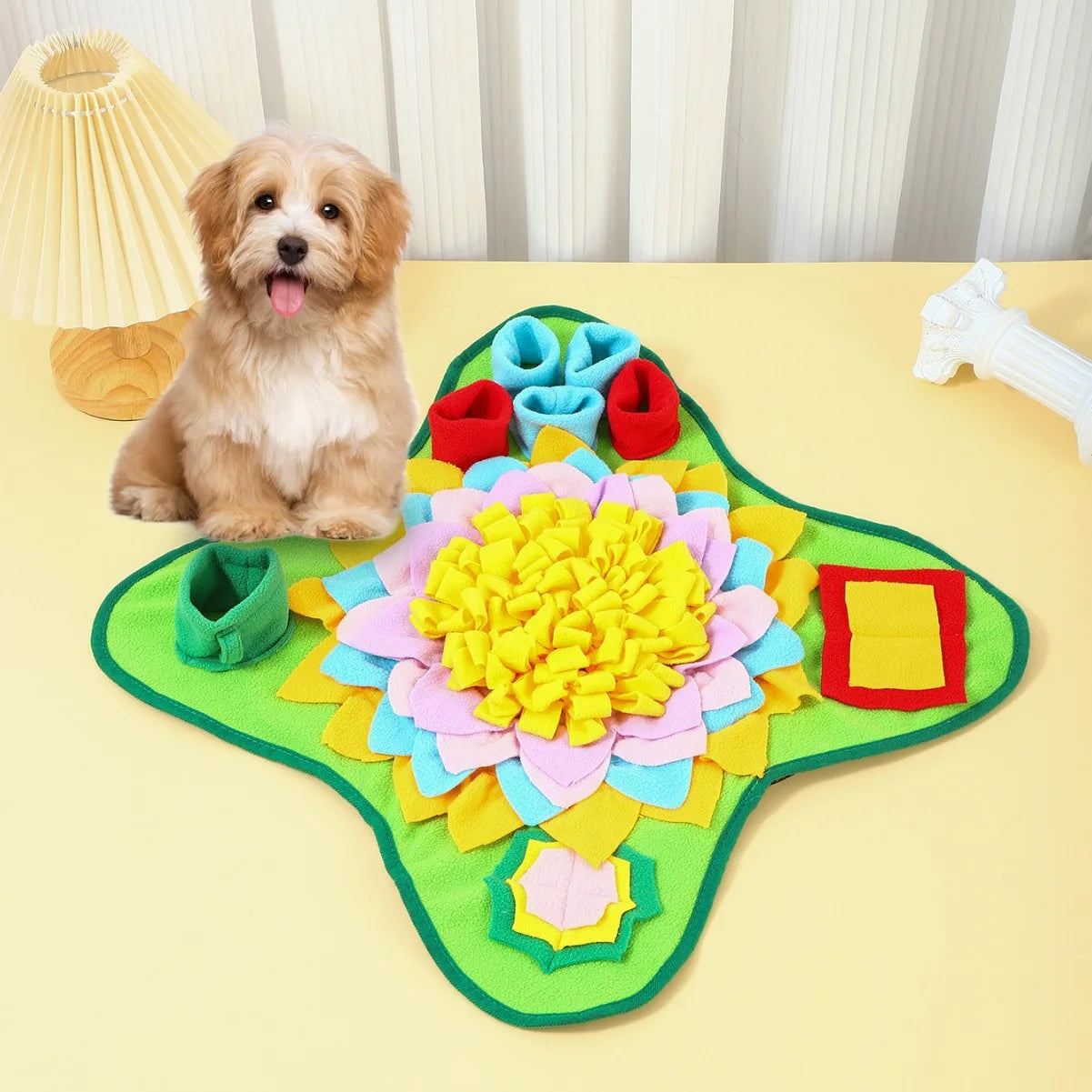 Tapis de Reniflage Interactif pour Chien – Puzzle d'Alimentation, Polaire Shaker, Anti-Ennui