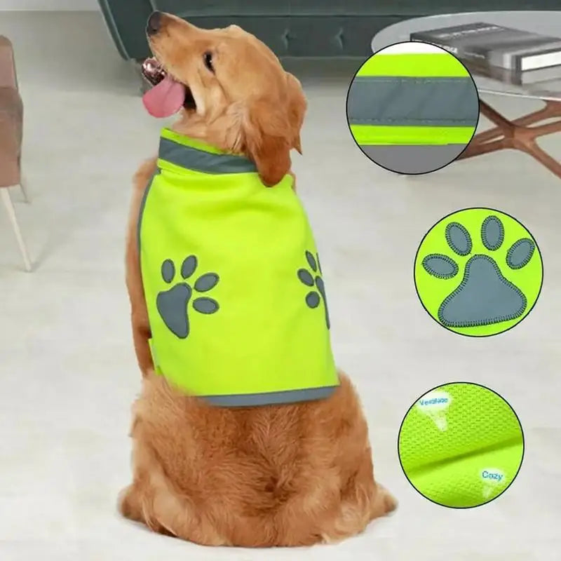 Reflecterend veiligheidsvest voor honden met harnas, hoge zichtbaarheid 's nachts, ademend, ideaal voor puppywandelingen, training en wandelen.