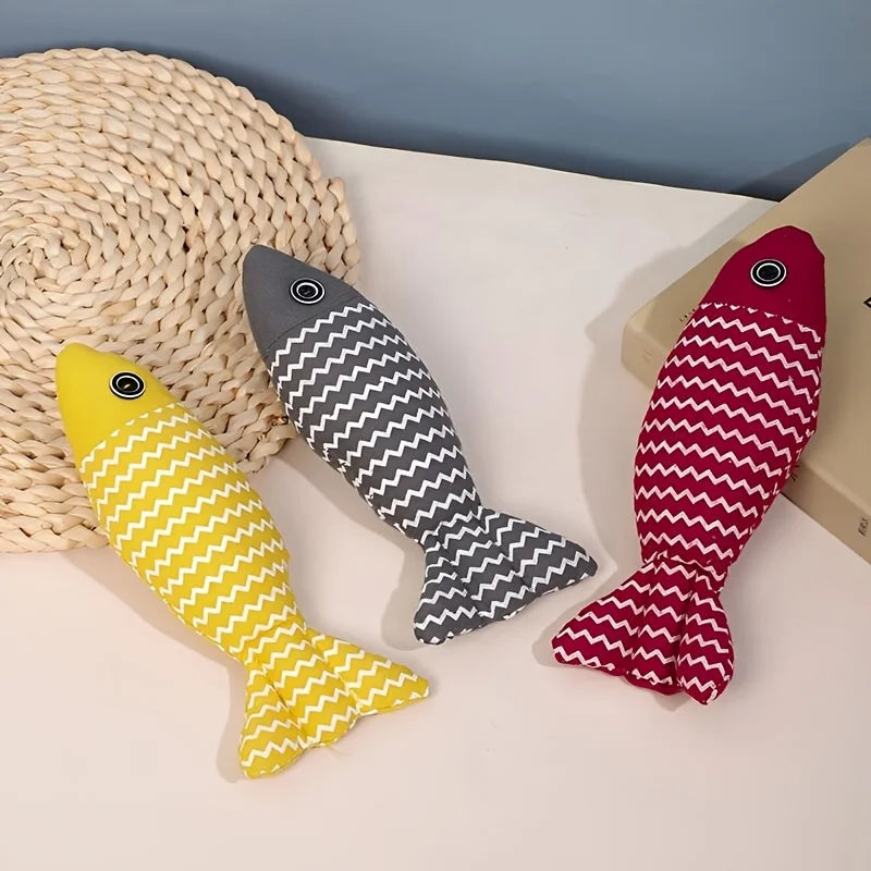 Kattenvissen, 3-delige kattenspeeltjesset met kattenkruid, interactief oefenspeelgoed voor kittens, binnenspeelgoed, kauwspeelgoed - Geschikt voor de meeste katten