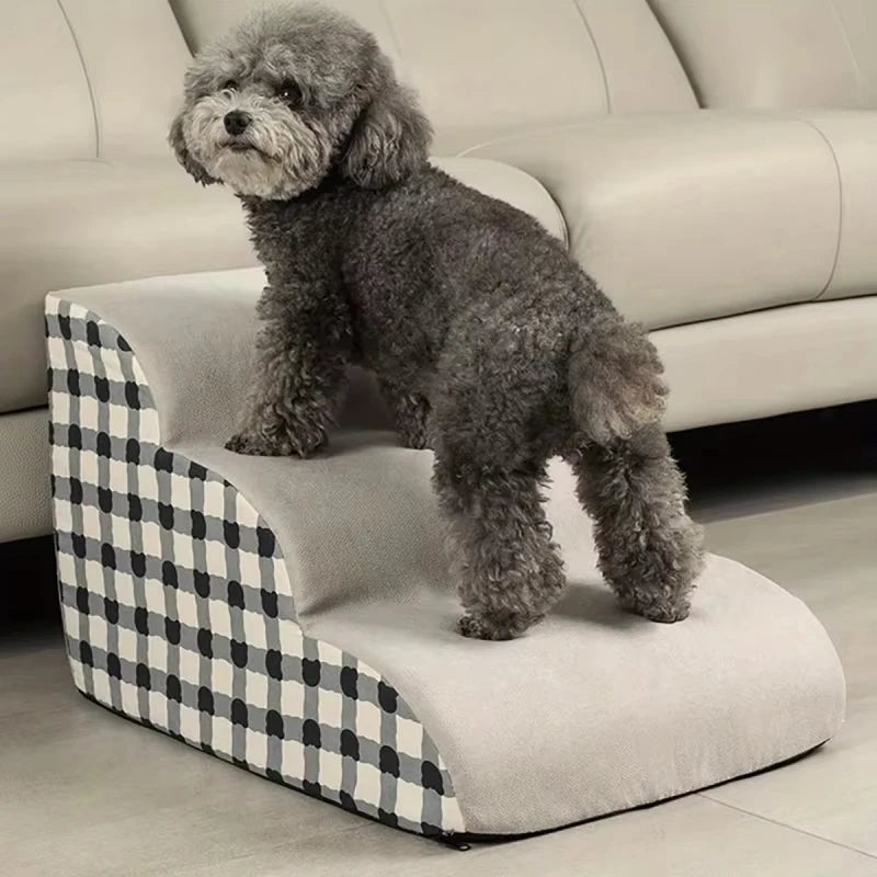 Escalier pour Chien & Chat — Mousse Haute Densité, 2 ou 3 Marches, Lavable