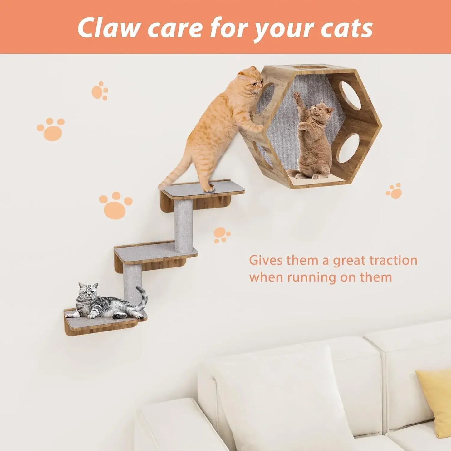Tapis Griffoir Adhésif pour Chat — Protège Meubles, Antidérapant & Multifonction