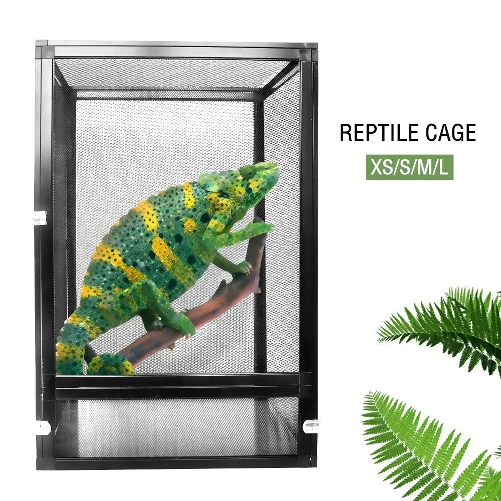 Terrarium à Grille en Aluminium pour Reptiles – Cage Ventilée