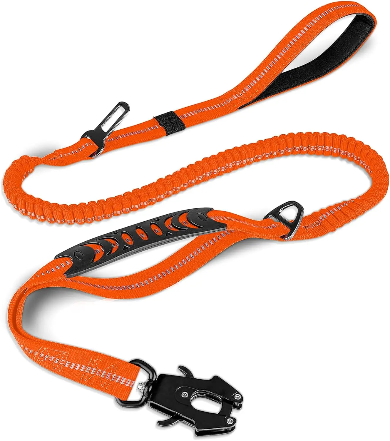 Laisse Tactique Réfléchissante pour Grand Chien – Double Poignée, Anti-Traction, Absorption des Chocs