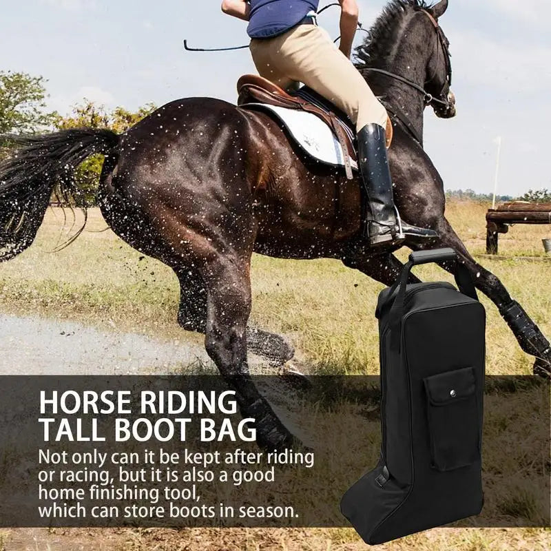 Sac pour Bottes d'Équitation – Oxford 600D Impérméable, Noir, 54 cm