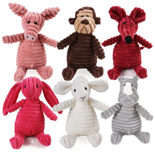 Jouet Peluche Couinant pour Chien – Polaire, Nettoyage Dentaire, 18 Modèles d'Animaux