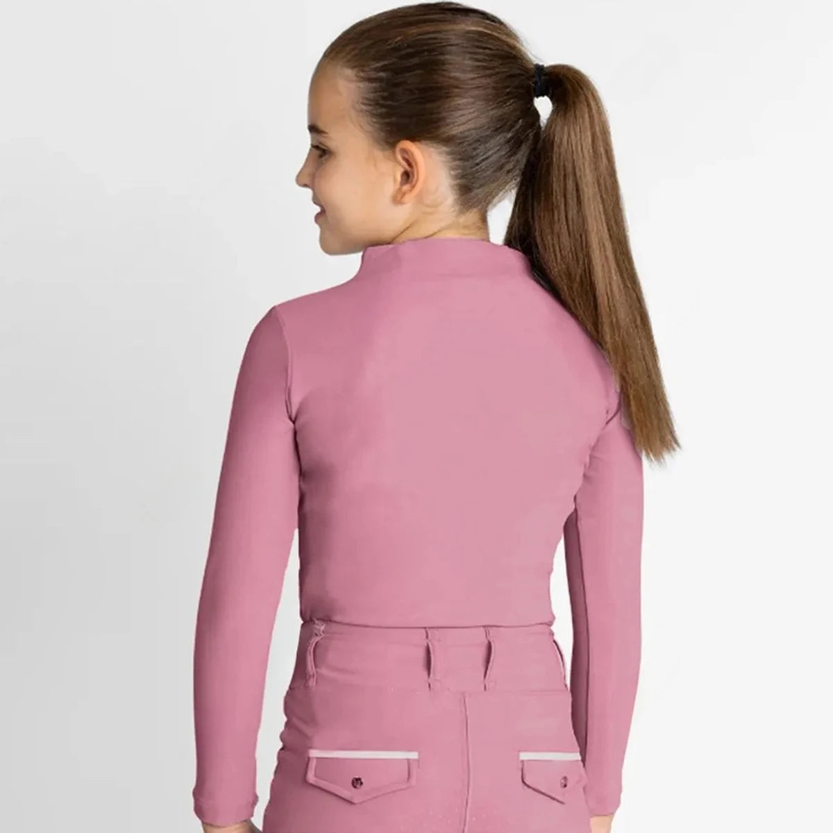 T-shirt équestre respirant pour fille — Fermeture éclair