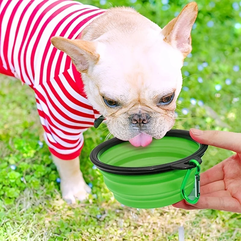 Draagbare voerbak voor huisdieren, duurzame TPR-voerbak voor katten en honden, opvouwbare siliconenbak voor reizen en buitenactiviteiten, voer- en drinkbak.