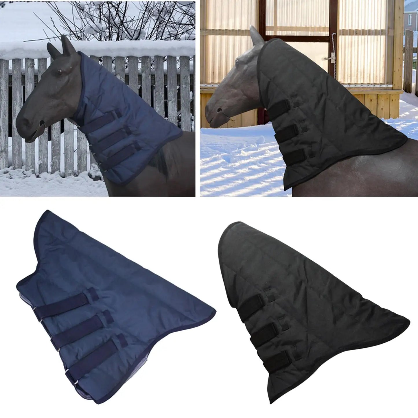 Cache-cou cheval hiver Sunnimix – Tissu Oxford 600D, rembourré, résistant à l'eau
