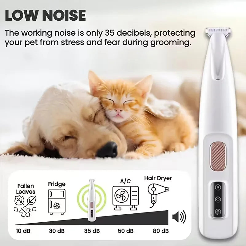 Tondeuse électrique pour poils de chat et de chien, tondeuse électrique pour animaux de compagnie avec recharge USB, rasoir pour animaux de compagnie, adapté aux yeux, aux oreilles, au visage et aux fesses des animaux de c