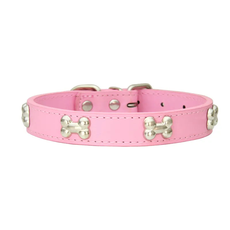 Collier en Cuir pour Chien – 16 Couleurs, Tailles XS à L